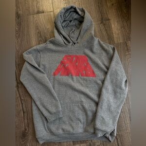 Star Wars Red Logo Hoodie Gray Heather Men’s L Officially Licensed Pullover